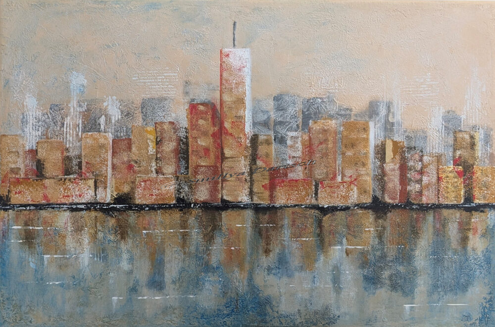 Skyline – Abstraktes Acrylgemälde